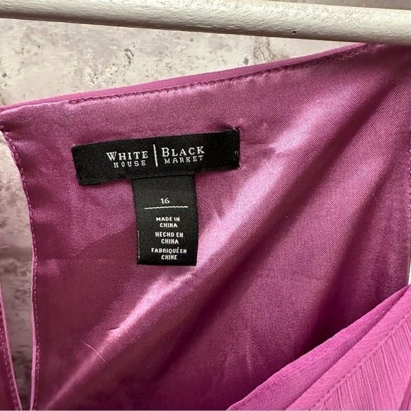 WHITE House Black Market lavender high low dress women’s 16‎ with belt - Picture 6 of 8